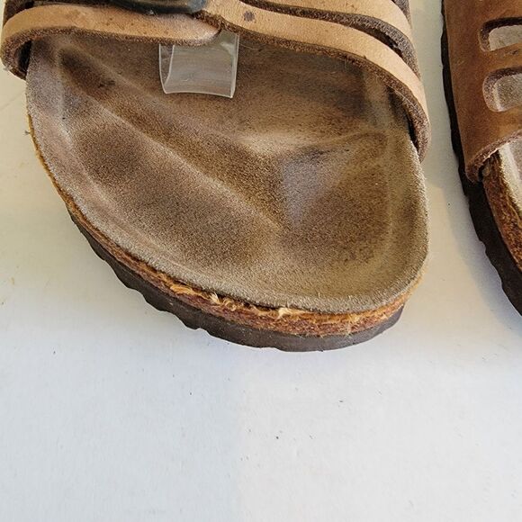 Birkenstock Bali EU 40 Medium/Narrow Tan Brown Ankle Buckle Two Strap Sandals - Picture 6 of 16